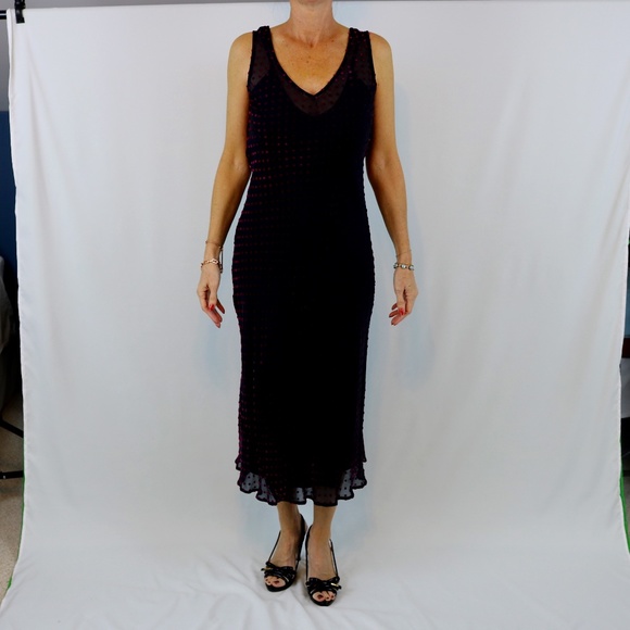 Boutique black and maroon dress - Picture 1 of 8